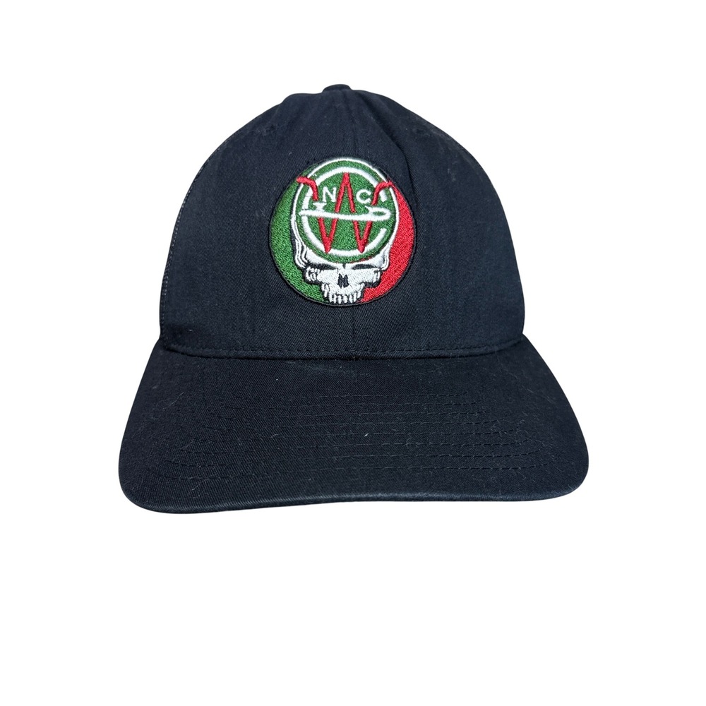 Richardson Trucker Hat Mens OSFM Black NAC Skull Patch Mesh Snapback Cap 112